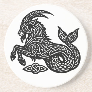 Posavasos Capricornio — Zodiaco de Tinta Embrujada Cabra‑Pez