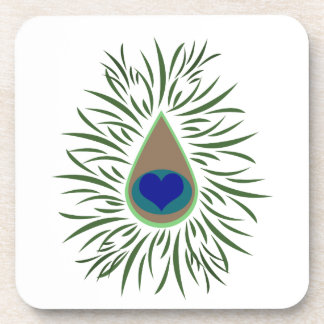 Posavasos Captura de corazón ocular de pavo real