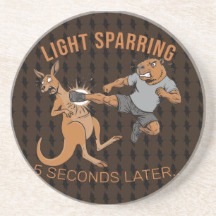 Posavasos Capybara divertido vs canguro ligero esparring MMA