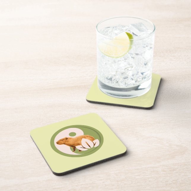 Posavasos Capybara Zen Yin Yang Naturaleza Pacífica (Lado Derecho)