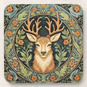 Posavasos Cara de ciervo en diseño vintage floral