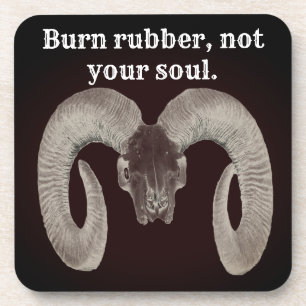 Posavasos Cara de cráneo de cabra y personalizada