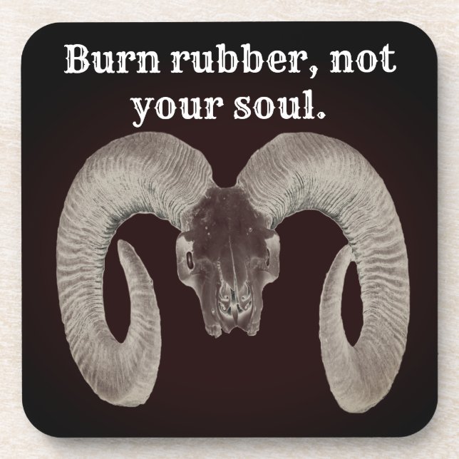 Posavasos Cara de cráneo de cabra y personalizada (Frente)