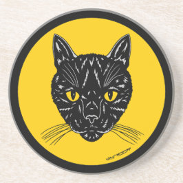 Posavasos Cara de gato negro