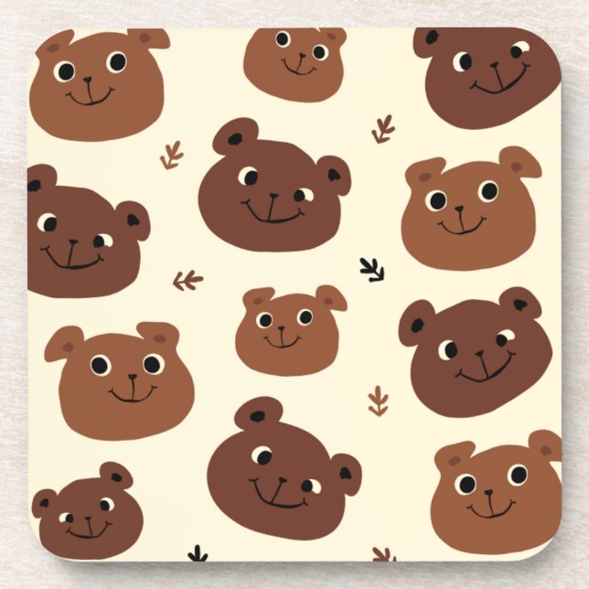 Posavasos Cara de oso divertida (Frente)