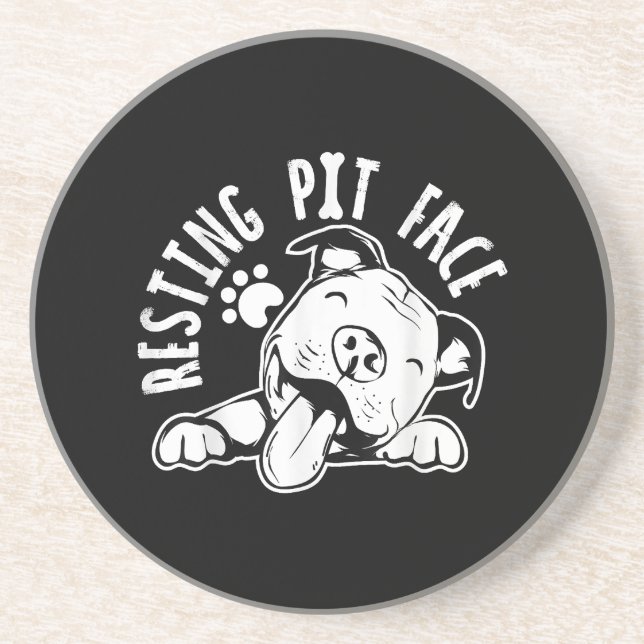 Posavasos Cara de Pit en Reposo  Meme Divertido de Perro Pit (Frente)