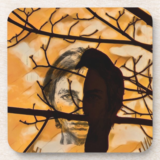 Posavasos Cara de Raven el Fuego Dorado (Frente)