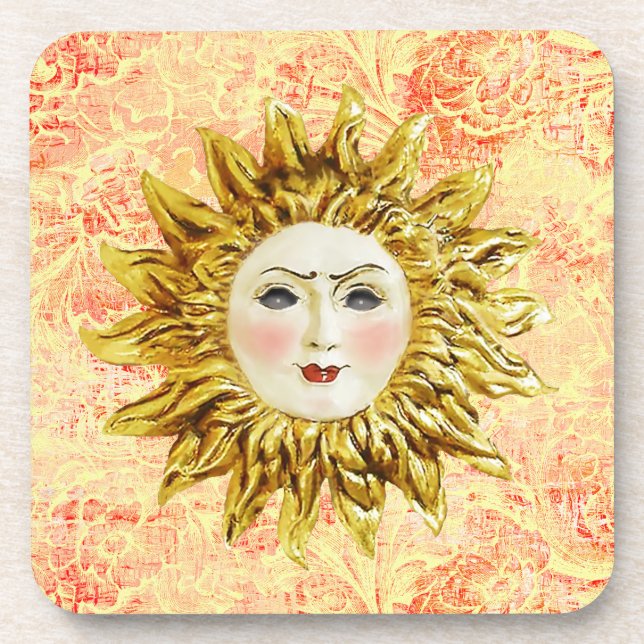Posavasos Cara de sol radiante (Frente)