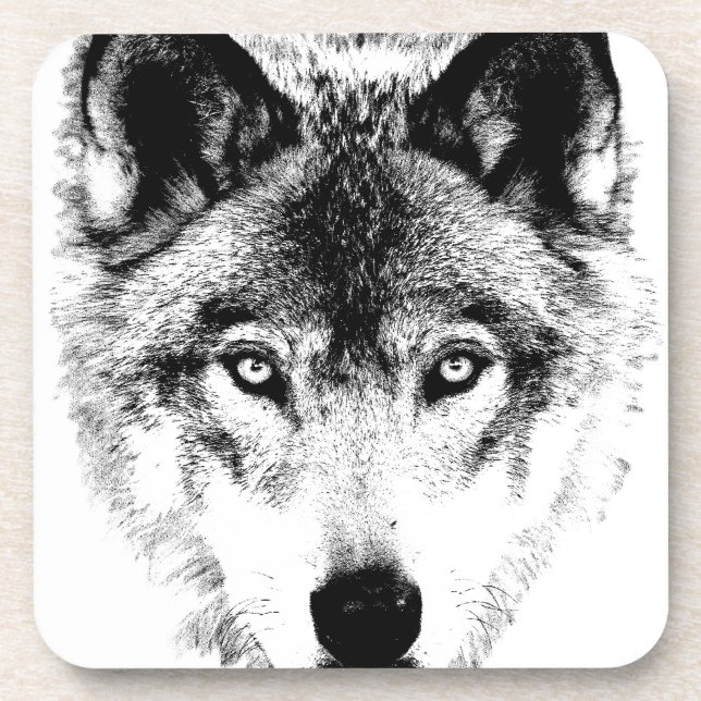 Posavasos Cara del lobo. Imagen de la fauna de Digitaces (Frente)