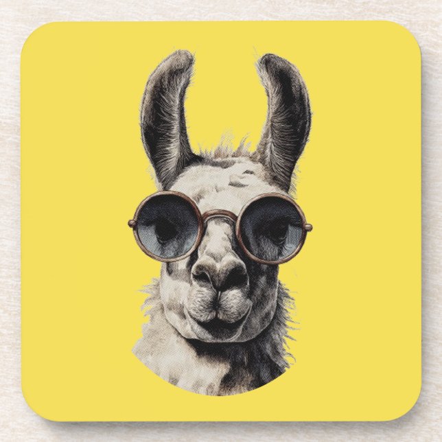 Posavasos Cara Divertida de Llama (Frente)
