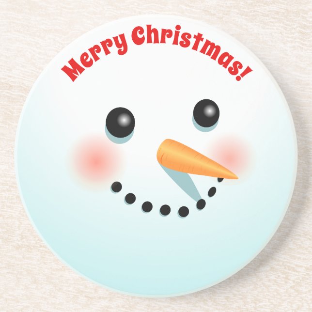 Posavasos Cara divertida de Snowman (Frente)