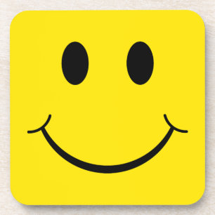 Posavasos Cara Feliz Amarilla Clásica de los 70