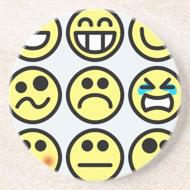 Posavasos cara feliz de emoticono (Frente)