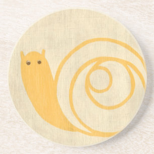 Posavasos Caracol amarillo en fondo crema