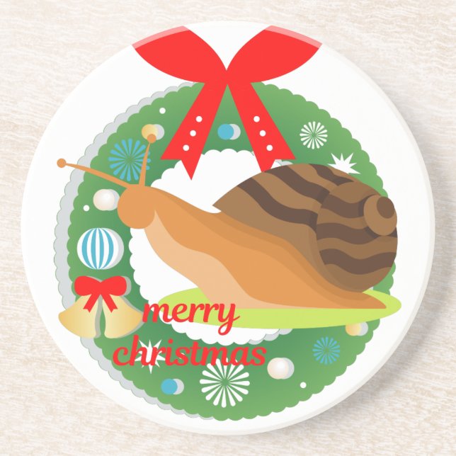 Posavasos caracol de navidad (Frente)
