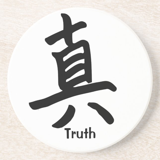 Posavasos Carácter de kanji para la verdad (Frente)