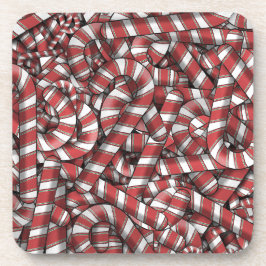 Posavasos Caramelos Navideños Abstractos de Rayas Rojas Torc