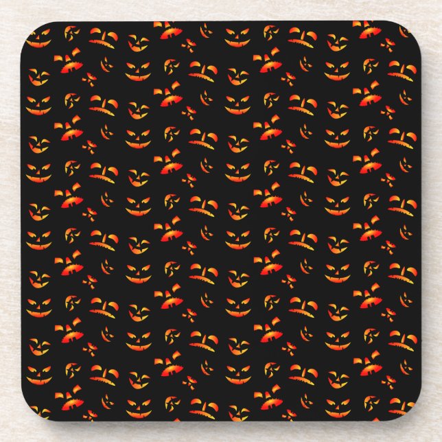 Posavasos Caras de Jack-O-Lantern de Halloween (Frente)