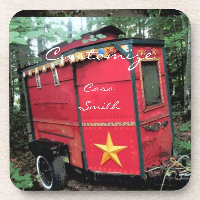 Posavasos Caravana de remolques de gitanos de época Thunder_ (Frente)