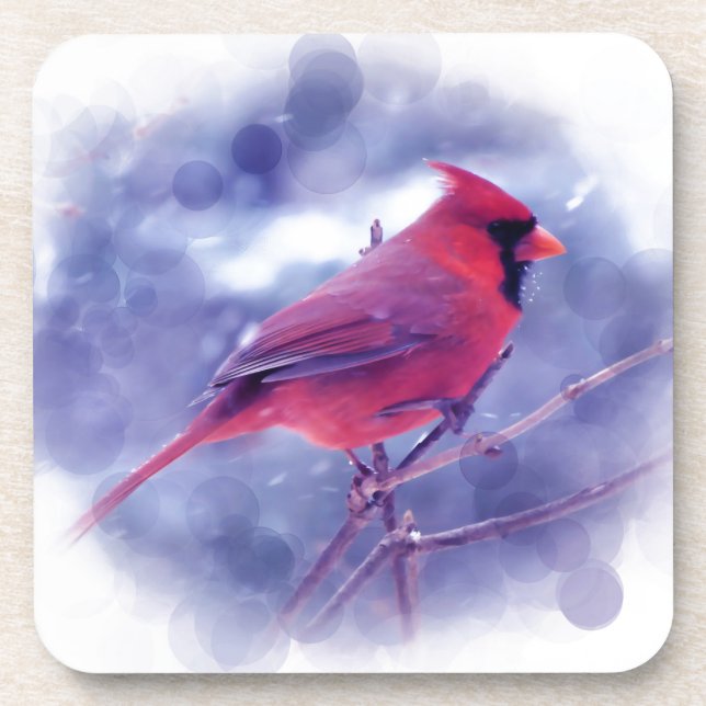 Posavasos Cardenal rojo en Blizzard (Frente)