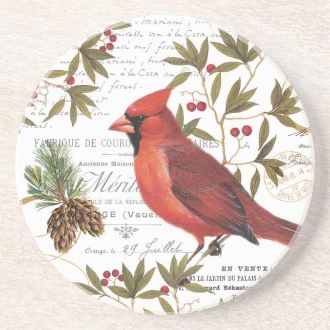 Posavasos Cardenal vintage moderno (Frente)