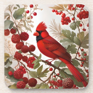 Posavasos Cardenales del norte de Bird Red Berries