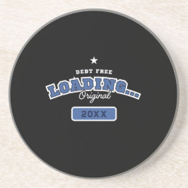 Posavasos Cargando sin deudas... | Personalizable azul negro