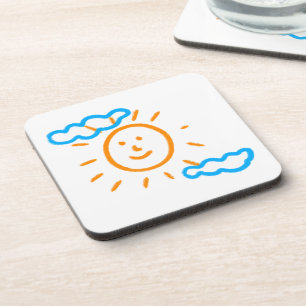 Posavasos Cargar los dibujos de los niños convierte los dibu