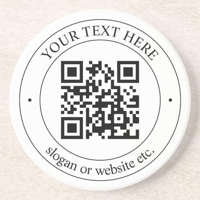 Posavasos Cargar tu propio código QR y texto de Personalizab (Frente)