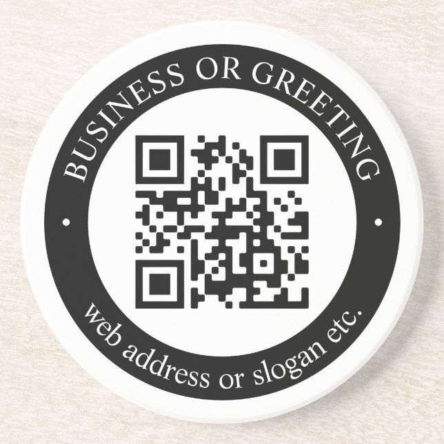 Posavasos Cargar tu propio código QR y texto de Personalizab (Frente)