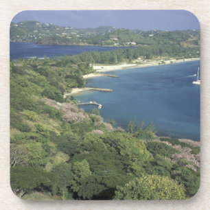 Posavasos Caribe, Indias Occidentales, Santa Lucía. Vista d