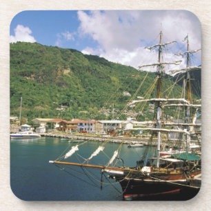Posavasos Caribe, Santa Lucía, Soufriere. Barcos en