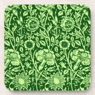 Posavasos Carnación Art Nouveau Damask, verde forestal