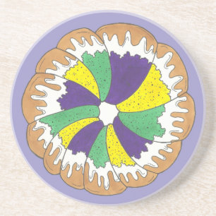 Posavasos Carnaval del Rey Pastel de Nueva Orleans NOLA Mard