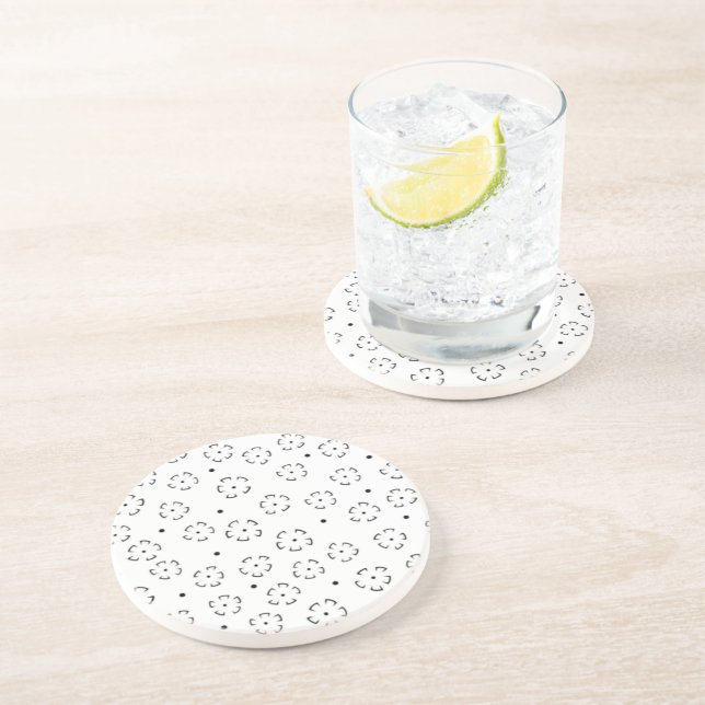 Posavasos Carpeta de cumpleaños con flores personalizadas (Lado)
