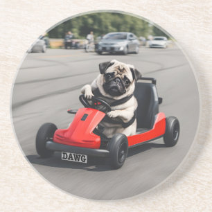 Posavasos Carrera de Pug go-kart