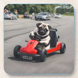 Posavasos Carrera de Pug go-kart