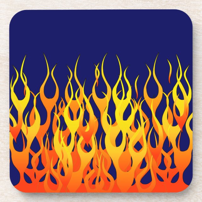 Posavasos Carreras elegante aviva el fuego en azul marino (Frente)