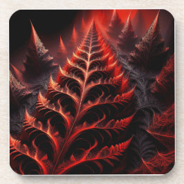 Posavasos Carretera Fractal De Mandelbrot Negra Y Roja Al In