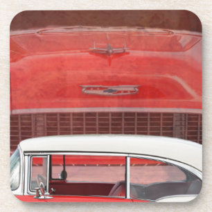 Posavasos Carros clásicos Chevy Bel Air Dodge Red White Vin