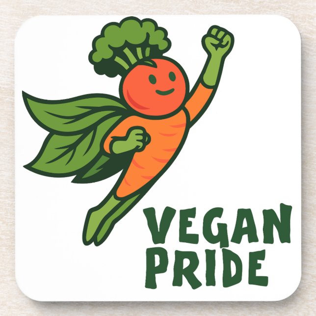 Posavasos Carrot Hero Vegan Pride (Frente)