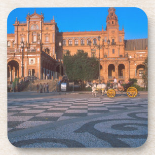 Posavasos Carruaje de caballos en la Plaza de Espana en