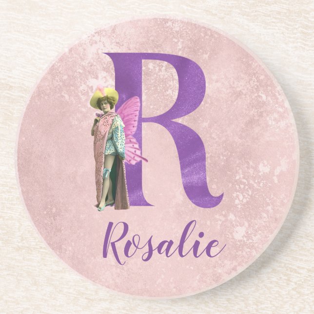 Posavasos Carta ilustrada de Campy Purple Shimmer R (Frente)