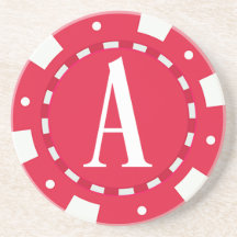 CARTA INITAL A DE RED CASINO POKER CHIP MONOGRAM