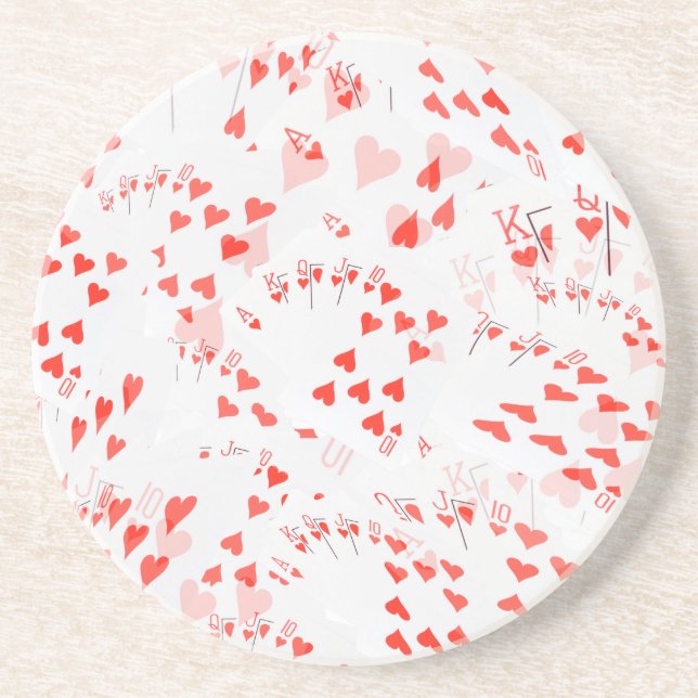 Posavasos Cartas de póquer Patrón de brillo directo, (Frente)