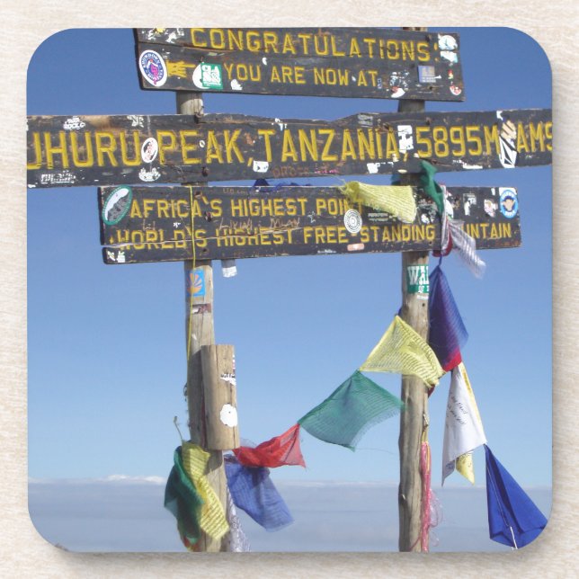 Posavasos Cartel de la Cumbre de Kilimanjaro kenya (Frente)