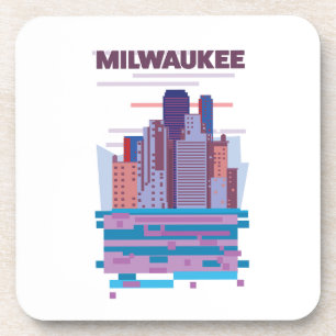 Posavasos Cartel de viaje a Milwaukee