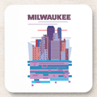 Posavasos Cartel de viaje a Milwaukee