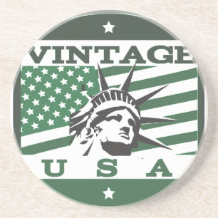 Posavasos cartel de viaje con logotipo americano