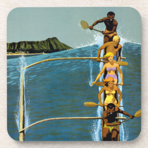 Posavasos Cartel De Viajes De United Air Lines A Hawaii